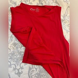 ZYIA Red Slit Muscle Tank, Large, like new